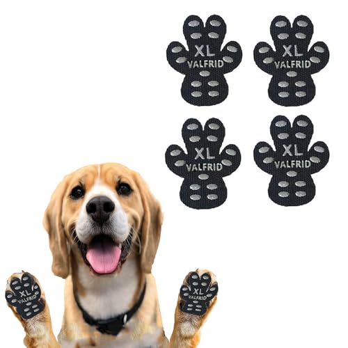 ‌VALFRID Dog Paw Protector Pads,15 Sets-60 Pads Anti-Slip Grips for Hardwood Floors,Best for Hot Pavement,Strong Self-Adhesive Traction Stickers for Senior Dog Essentials Black XL - size: XL (2.32" x2")