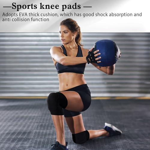 Eurzom 3 Pairs Dance Knee Pads Women Protective Non-Slip Knee Pads for Yoga Cheerleading Pole Floor Dance Volleyball - color: Black
