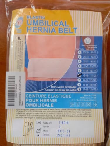 Umbilical Ventral Belt Hernia Reduction Binder With Navel Pad, Abdominal Support for men and women. Hernia support comfort band and bandage. (#6 for Waist Circumference: 45-49 inch(115-125 cm)) - size: #6 for Waist Circumference: 45-49 inch(115-125 cm)