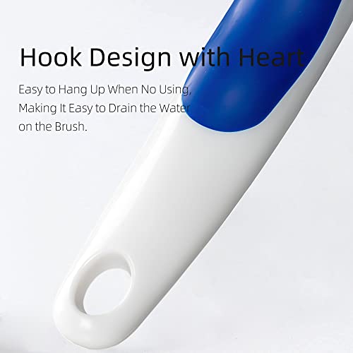 2-Pack Scrub Brush for Cleaning with Long Handle,Medium Firm Brush Bathroom Cleaning Supplies and Bathtub Cleaner and Shower Cleaning Brush,Multi-Scene Use for Kitchen or Carpet Brush,White&Blue - color: Blue+white