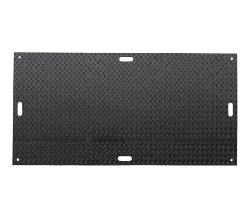Mytee Products 4Pcs 2' x 4' Ground Protection Mats w/ 6 Pcs Single Connectors - Double Sided Diamond Plated Tread Design High Density Polyethylene Mat, Easily Supports 20 Ton Loads on Lawns, Dirt - size: 4 - Pack