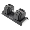 CAP ADJUSTABELL Adjustable Dumbbell Set, Premium Quick Select Adjustable Weights for Strength Training, Singles & Pairs, 12.5 LB, 25 LB & 55 LB, Round & Hex Dumbbells, Multiple Grip Handle Options - size: 55 lb - Chrome Handle, style: Single