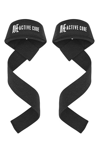 Lifting Wrist Straps for Weightlifting, Weight Lifting Straps Gym Strength Training, Neoprene Padded Wrist Support, Deadlift Straps for Men & Women, 22.5 Inch Cotton - color: Black
