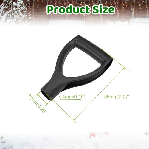 MroMax D Grip Shovel Handle Replacement, 1-1/4" Inner Diameter, PVC | Replacement Handle for Shovel, Spade, Snow Shovel & Rake, Yellow & Black Garden Tool Accessory, Ideal for Digging and Raking - color: Black