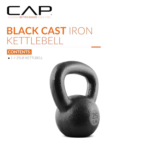CAP Barbell Cast Iron Kettlebell - Singles and Sets, Multiple Weight Choices - size: 25.0 Pounds