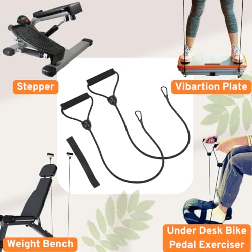 ONIPAX Stepper Resistance Bands with Handles, Strength Training Set | Includes connecting strap for double resistance; pair of handle bands for muscle toning; compact home gym exercise equipment