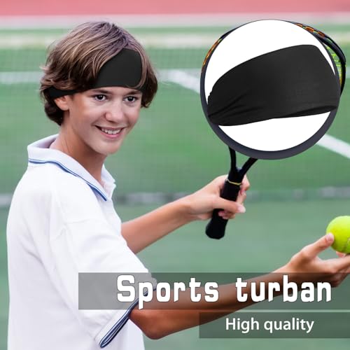 Deekin 6 Pcs Sweatbands for Kids Soccer Headbands Boys for Sports Breathable Sweat Wicking Headband for Kids Athletic Baseball Football Youth 5-15 Years Old - color: Black