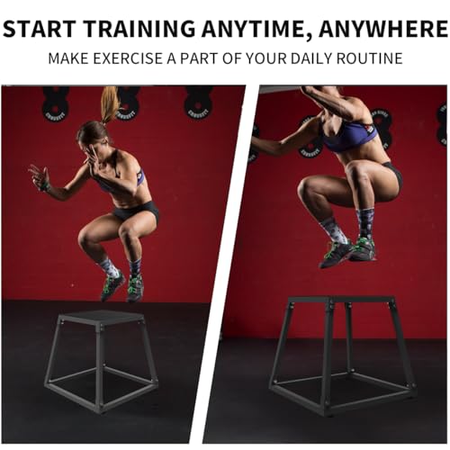 Hipicute Plyo Box Jump Platforms, 12 Inch Single Jumping Box for Men and Women for Home Gym,Black