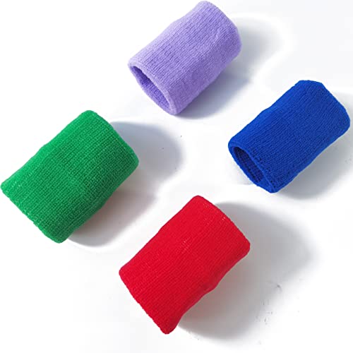 NSBELL 24PCS Colorful Sports Wristbands Cotton Sweatband Wristbands Wrist Sweatbands Wrist Sweat Bands for for Men and Women, Good for Tennis, Basketball, Running, Gym, Working Out (12Pair)