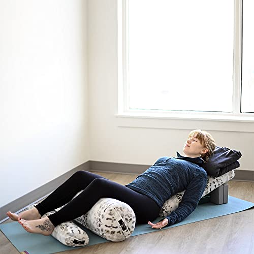 Hugger Mugger Round Yoga Bolster - Firm Round Shape, Higher Profile, Great Under Knees, Soft Support, Handmade in The USA - color: Blue