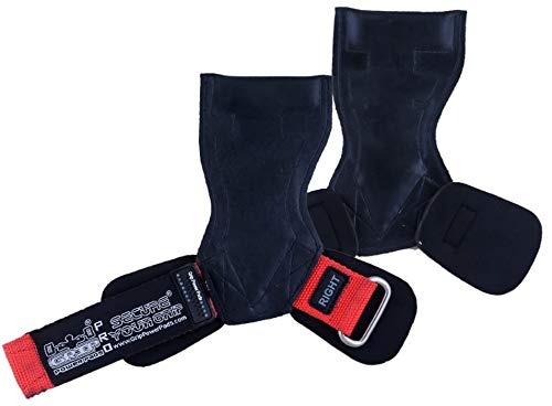 Lifting Grips PRO Weight Gloves Heavy Duty Barbell Gymnastics Straps Alternative to Power Hooks Deadlifts Adjustable Neoprene Padded Wrist Wrap - color: RdStRb, size: Large 7.50"-8.50" Wrist Size