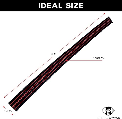 25" Powerlifting Straps (Pair) – Dominate Deadlifts with Heavy Duty Cotton Wrist Wraps – Maximum Grip Support for Strength Training & Weightlifting – Black/Red – For All Lifters: Newbies, Pros, Young Guns & Gym Vets - color: Black with Grey Padding