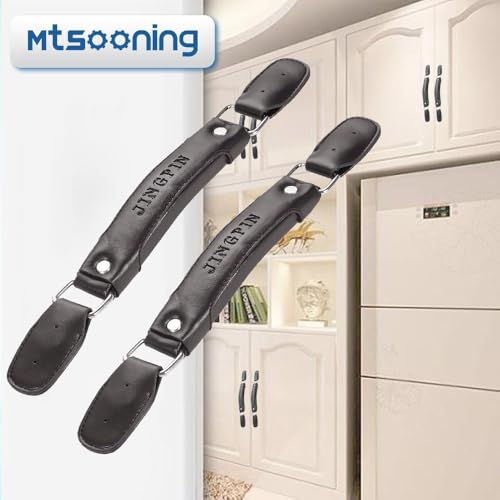 2PCS Luggage Handle,150mm Leather Pull Handle Grip, Brown Suitcase Handle Carry Strap Replacement Part for Luggage Suitcase Box Black Tone | Suitcase Handle Carry Strap Replacement Part for Luggage Suitcase Box Brown Tone