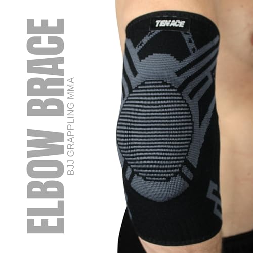Tenace Jiu Jitsu Elbow Brace, Grappling - Compression Elbow Protection and Padded MMA, BJJ, Muay Thai, Judo - High Durability and Performance Unisex - size: Small
