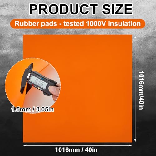 1 Pcs 40" x 40" Insulated Rubber Mat, 1000v High Voltage Insulation Blanket Electrical Safety Rubber Mat Non Conductive Dielectric Mats for Electricians Industrial Workspaces, Orange - color: Orange, size: 40" X 40" X 0.06"