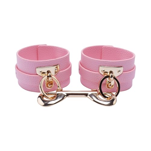 Wooden PU Spreader Bar with 4pcs PU Adjustable Straps,Workout Bar for Home Gym Training Bar,Portable Detachable Pilates Kit - style: Pink+Pink Kit