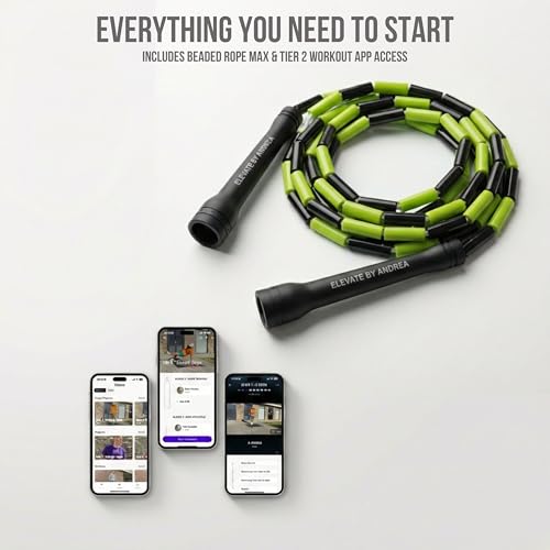 Pro-Grade Beaded Jump Rope for Beginners - color: Black/Green