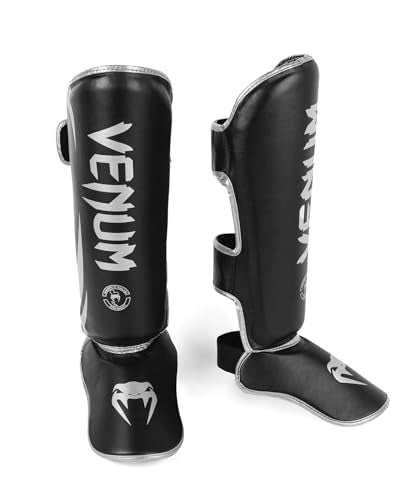 Venum Challenger Standup Shin Guards - color: Black/Silver, size: X-Large