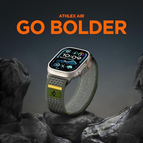 Spigen for Apple Watch Band, Compatible with Ultra 3/2/1 49mm, Series 11/10 46mm, 9/8/7 45mm, SE3/SE2/SE/6/5/4 44mm, 3/2/1 42mm - color: Active Green