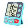 Digital Dual Triple Kitchen Timer, 3 Channels Magnetic Countdown Stopwatch Timer for Cooking, Loud Alarm Large Display Multi Food Memory Timer for Seniors & Teachers Battery Included (Blue) - size: YS318 Blue