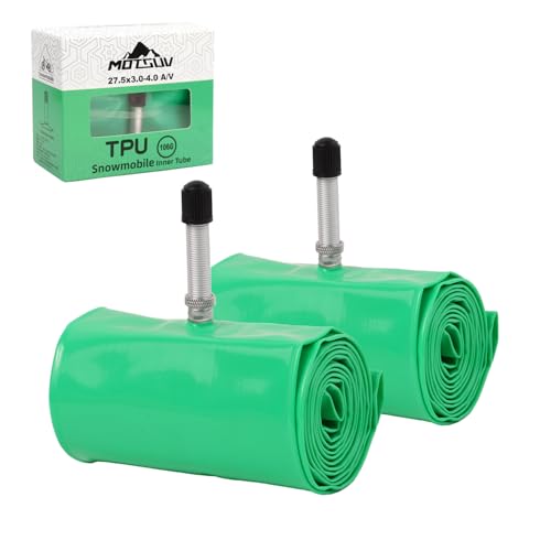 2 Pack Fat Bike TPU Inner Tube, Aluminum Schrader Valve, 20/24/26/27.5/29" x 3.0-4.0" Snow Bike Inner Tube, Lightweight, Puncture Resistant, for Fat Tire/Snowmobile/Beach Cruiser Bike - size: 27.5*3.0-4.0 Green