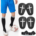 TOMIYO Mini Shin Guards Soccer,Small Extra Small Protective Equipment Pads | Small Tiny ShinGuards Kids Ages 4-6 Calf Protective Gear Fixed Straps and Socks, Light Soft EVA Reduce Impact for Player - color: Black Base Cross, size: X-Small