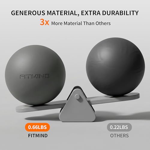 Pilates Ball 8 inch, Small Yoga Ball Extra Thick, Mini Pilates Ball with Pump, Non-Slip Surface Small Exercise Ball for Physical Therapy, Stretching, Strength & Core Training - color: Dark Gray