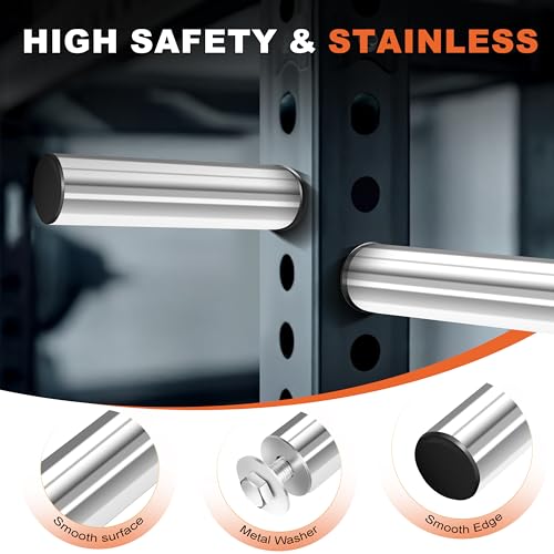 EVERYMATE Weight Plate Holder Power Rack Attachment 2 Inch Olympic Plate Storage Power Squat Rack Holder Weight Plates for 2x2 3x3 2x3 Power Cage Accessories Weight Plate Rack - color: C-5/8" hole(4pack)-Stainless Steel