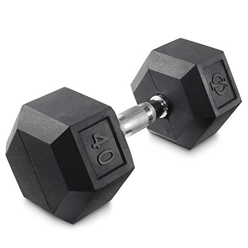 Philosophy Gym Rubber Coated Hex Dumbbell Hand Weights - style: 40 lb - Single