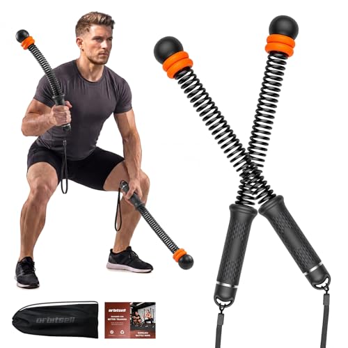 Weighted Ropeless Battle Ropes with Adjustable Resistance, Cordless Battle Rope for Home Gym & Apartment, Heavy Duty Portable Workout Equipment for Men & Women, High-Intensity HIIT & Cardio Training - color: Orange
