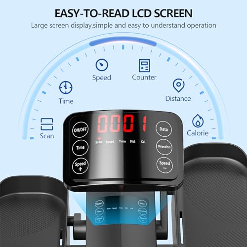 Under Desk Elliptical Machine for Senior Mini Elliptical Leg Exerciser with Remote Quiet Portable Electric Seated Foot Pedal Exerciser for Home Office - size: Compact