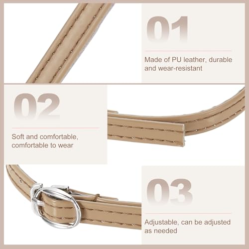 uxcell Replacement Ankle Strap for Heels Detachable Shoe Straps PU Leather Shoe Band - color: Piano Khaki