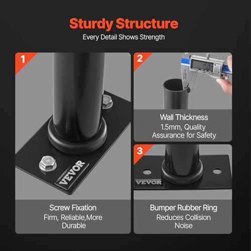 VEVOR Wall Mounted Weight Plate Holder, Weight Rack Storage for 2-Inch Weight Plates, 330 lbs Load Capacity Weight Storage Rack, Heavy Duty Iron Home Gym Organizer, 4 Pack, Mounting Hardware Included