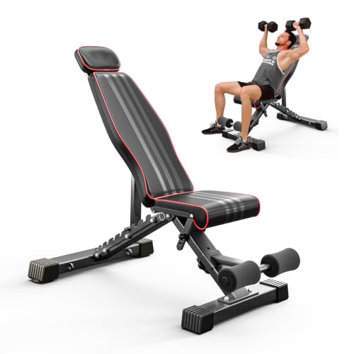 Multi-Function All in 1 Weight Bench Set - Multi-Positions Heavy Duty Weight Lifting Sit Up Bench Workout Benchs Folding Bench Press for Home Gym - color: Grey