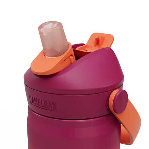 CamelBak Thrive Flip Straw Kids Insulated Stainless Steel Water Bottle with Bite Valve, Spill Resistant Easy Sip Design for School and Play, 12oz, Purple Haze - color: Purple Haze