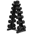 Ritfit 5-650 LBS PVC Encased Hex Dumbbell Sets with Optional Rack for Home Gym, Hand weight with Chrome Handle for Strength Training,Workouts - style: (5+10+15+20+25+30)210LBS SET