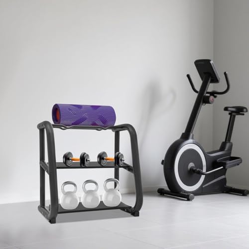 3-Tier Dumbbell Rack Metal Weight Storage Stand Holder Barbell Storage Racks for Dumbbells, Kettlebells, Multilevel Free Weight Organizer Stand for Home Gym