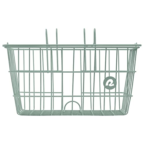 Retrospec Apollo-Lite Lift-Off Bike Basket - Detachable Steel Handlebar Basket with Carrying Handle for Commuting, Shopping & Beach Trips - 14.5in x 9.5in Weather-Resistant Biking Gear - color: Matcha