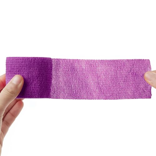 Sensi Wrap Grip Cover Sports Self Bandage Rolls 2-inch x 5-Yards 24pcs (Violet) - color: Violet