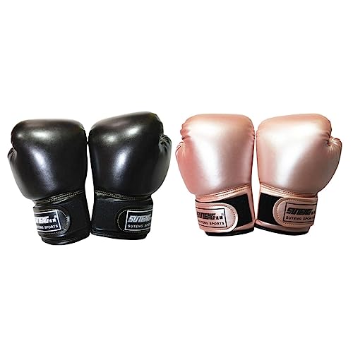 Kids Boxing Gloves: Toddler Boxing Training Gloves for Boys Ages 3-8 PU Leather Punching Bag Mitts for Kickboxing Muay Thai, Sparring Equipment for Children Beginner, Black