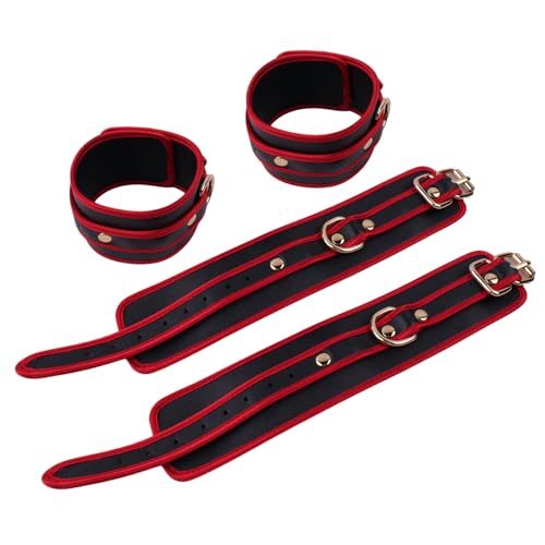 Spreader Bar Heavy Duty Stainless Steel Expandable Silver Bar Home Gym with 4pcs Furry Purple Adjustable Straps,Sports Aid Training Fitness Gear Pilates Aid Kit - style: Red+Red Kit