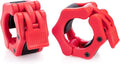 Barbell Clamps 2 Inch Olympic - Pair of Collars Quick Release Locking Barbell Workout Pro Weight Plate Clamp Clips for Gym Power Heavy Weightlifting Fitness (Red Matte)