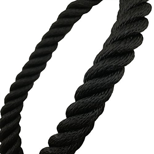 Aoneky 25ft Battle Rope, 7/8" Diameter Nylon Training Rope with Rubber Handles, for Home Gym Fitness Workout, Beginner & Youth Exercise Equipment
