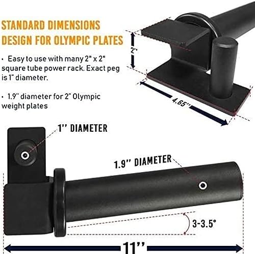 Yes4All Olympic Weight Plate Holder Attachment - color: E. Pair of 2" Plate Holders, size: Fit 2x2" Rack with 1" Hole