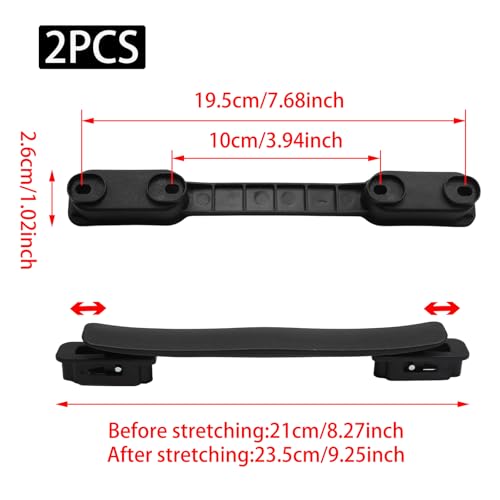 2Pcs Black Plastic Luggage Straps with Screws, Luggage Handle Replacement, Grip Carry Strap for Repair - color: Black
