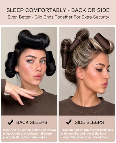 Grande Heatless Curls Overnight Rods No Heat Hair Curlers to Sleep in, Jumbo Foam Large Hair Rollers for Long Hair Blowout Look, Heatless Flexible Curling Rod Set with Satin Wrap for Sleeping - color: Emerald Green