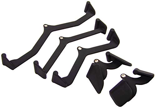 Fitvids LAT Pulldown Attachments, 5 Pieces Cable Machine Rowing Bar Set, Back Bicep Curl Tricep Lat Pull Down Strength Training Handles, Home Gym Fitness Cable Attachments with Non-Slip Rubber Coating - color: Black