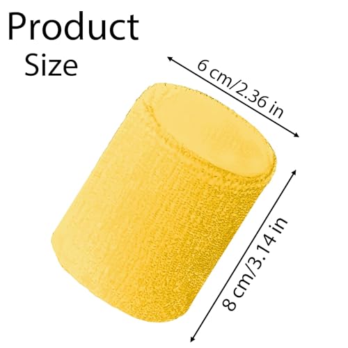 12 PCS Sweatbands Sports Wristband, Sweat Absorbent, for Basketball, Tennis, Football, Running - color: yellow