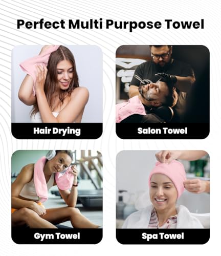 Avalon Towels Salon Towel - Pink Hand Towels Bulk Pack of 24 - 100% Cotton Absorbent Spa, Facial & Gym Towel for Working Out - 16x27 Inches (Not Bleach Proof) - color: Pink