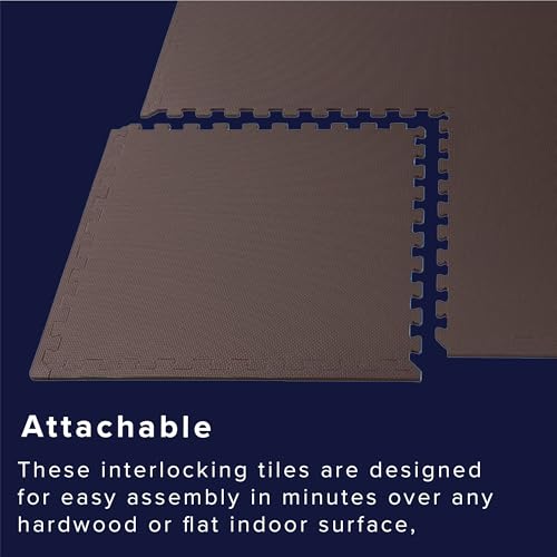 We Sell Mats 1/2 Inch Thickness Multipurpose EVA Foam Floor Tiles, Interlocking Floor Mat for Indoor Gym and Home Use, 24 in x 24 in, Brown, 100 Square Feet (25 Tiles) - color: Brown, style: 100 Square Feet (25 Tiles)